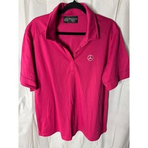 Mercedes Benz USA Collection Womens Polo Shirt 2XL Pink Logo Short Sleeve